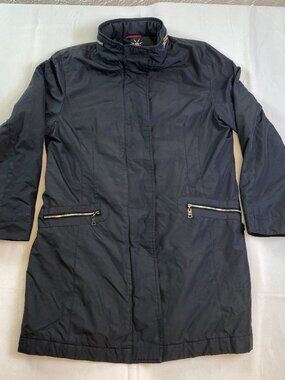 Misty Harbor Rain Jacket Black 1X Hooded Zip Coat Water Resistant